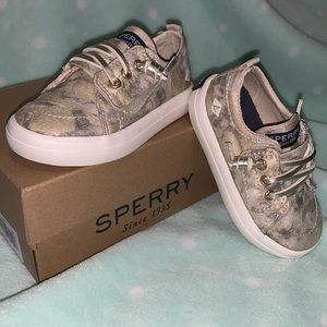 Sperry Top Sider • NWT • size 5 toddler • Velcro closure • metallic camo